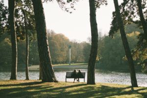 park bench conversation about writing