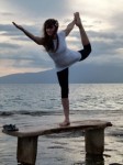 Stephanie performing yoga in hawaii