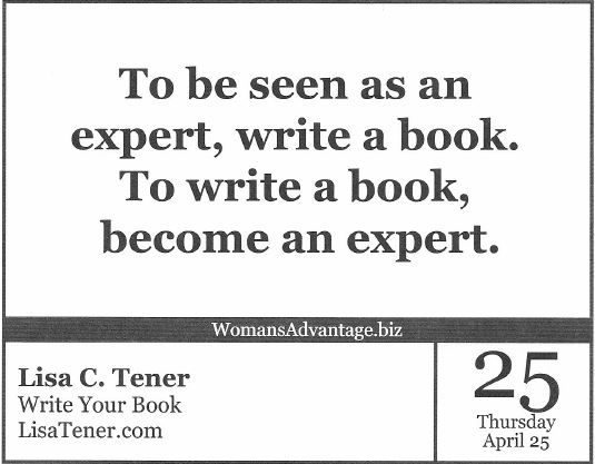 write a book, become an expert