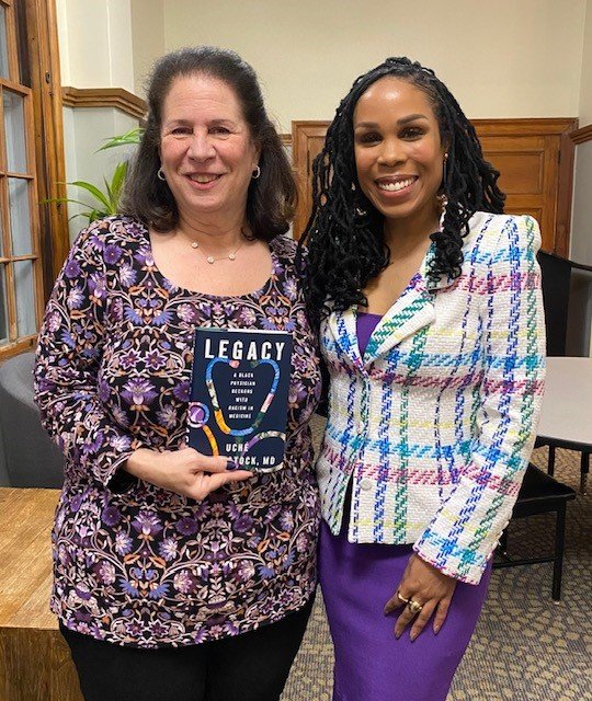 Robin Kall and Dr. Uché Blackstock, author of "Legacy: A Black Physician Reckons With Racism in Medicine."